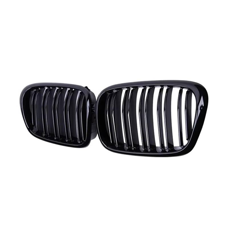 Kühlergrill Glanz Schwarz Auto Vorderen Stoßfänger Haube Niere Racing Grill Dual Lamellen Gitter Für E39 5-Serie 525 528 1999 2000 2001 2002 2003 Auto Frontgrill von Kdbcet