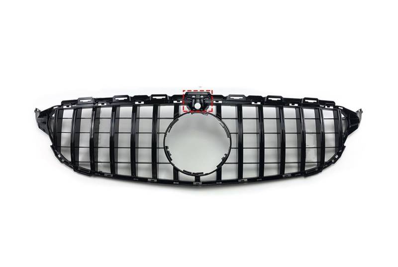 Kühlergrill Kühlergrill Stoßstange Grill GT Stil Für Benz W205 S205 C205 C260 C250 C180 C200 C300 2014 2015 2016-2021 Sport Tuning Refit Auto Frontgrill(14-18 Black with Cam) von Kdbcet