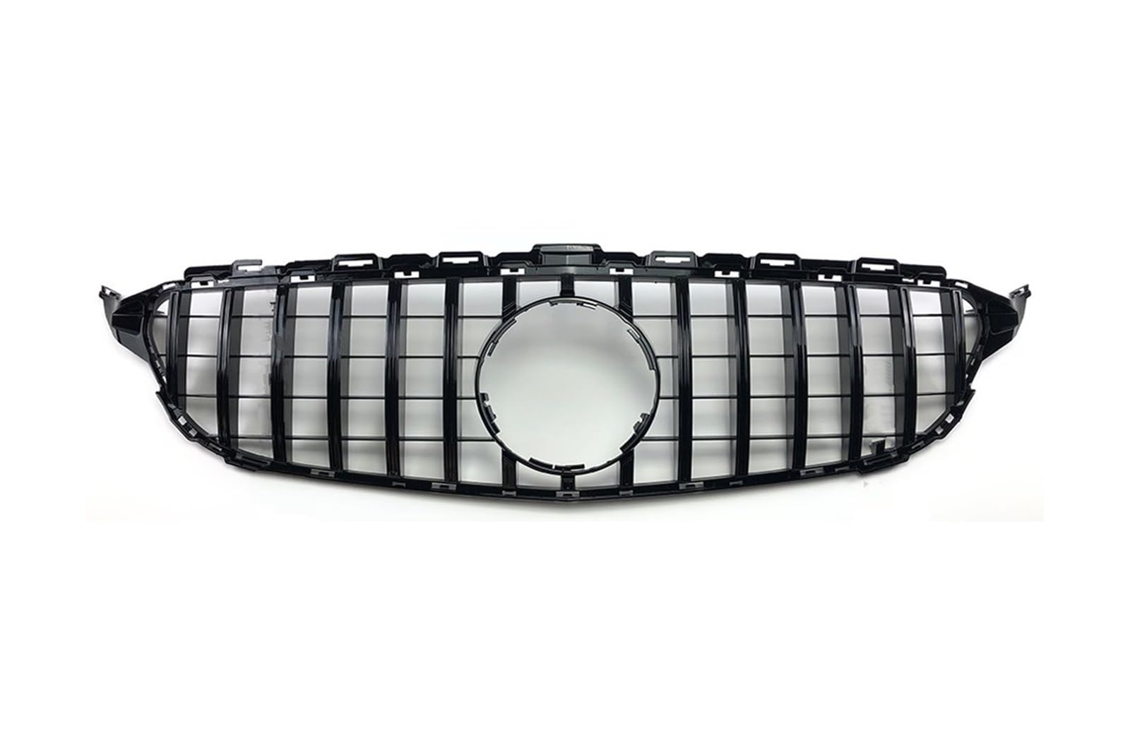 Kühlergrill Kühlergrill Stoßstange Grill GT Stil Für Benz W205 S205 C205 C260 C250 C180 C200 C300 2014 2015 2016-2021 Sport Tuning Refit Auto Frontgrill(14-18 Glossy Black) von Kdbcet