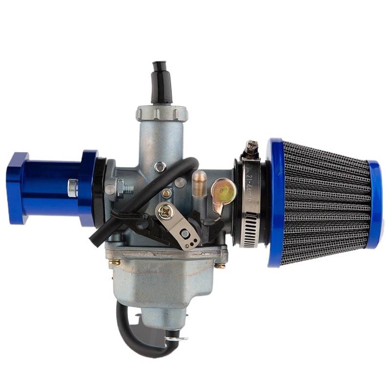 Motorradvergaser Für PZ26 26mm Motorrad Vergaser Luftfilter CNC Verteiler Kit Für 125cc 138cc 140cc 150cc CB125 XL125S ATV Pit Dirt Bike Vergaser(Blue Manual Logo) von Kdbcet