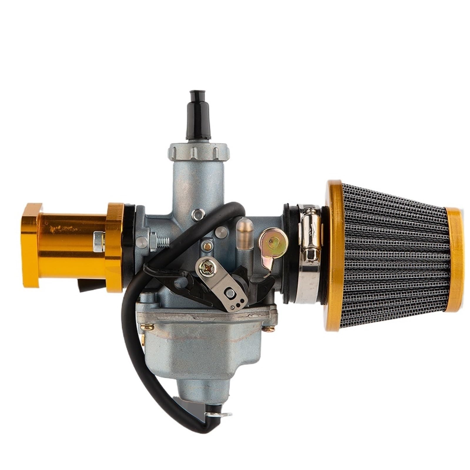 Motorradvergaser Für PZ26 26mm Motorrad Vergaser Luftfilter CNC Verteiler Kit Für 125cc 138cc 140cc 150cc CB125 XL125S ATV Pit Dirt Bike Vergaser(Yellow Manual Logo) von Kdbcet