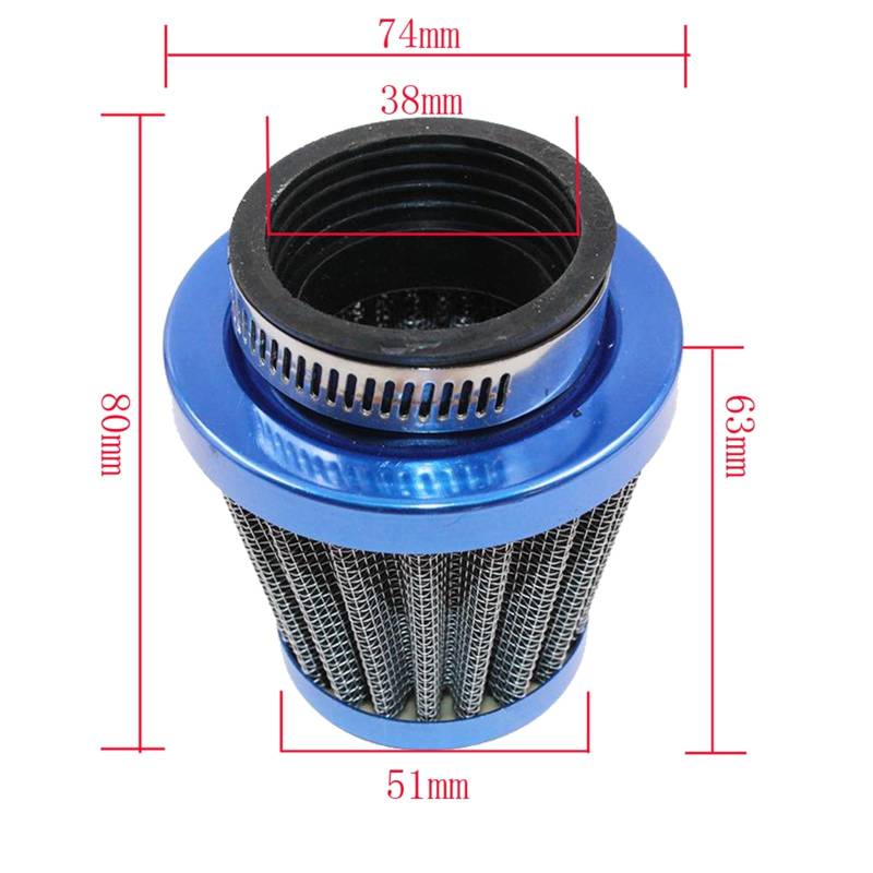 Motorradvergaser Motorrad 19mm Vergaser Mit Luftfilter Für Jog 50cc 90cc Für JOG90 Moped 2 Hub 1E40QMB 1PE40QMB 1E50QMG E-TON Für Polaris Vergaser(Blue air fliter) von Kdbcet