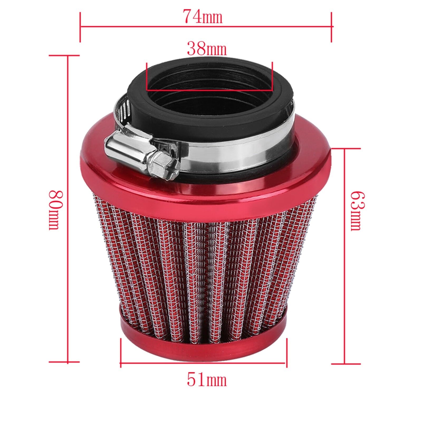 Motorradvergaser Motorrad 19mm Vergaser Mit Luftfilter Für Jog 50cc 90cc Für JOG90 Moped 2 Hub 1E40QMB 1PE40QMB 1E50QMG E-TON Für Polaris Vergaser(Red air fliter) von Kdbcet