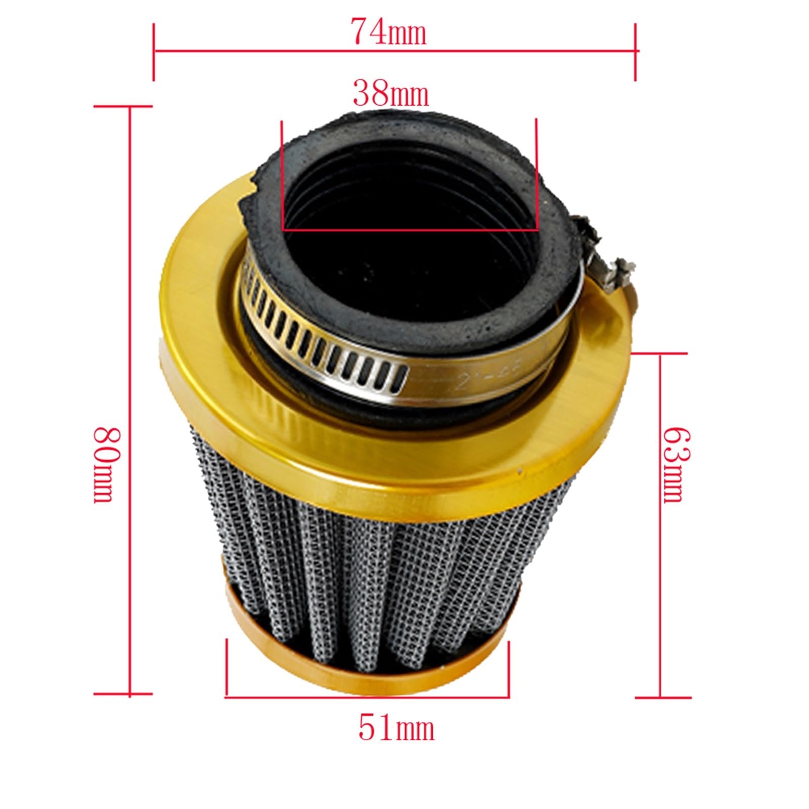 Motorradvergaser Motorrad 19mm Vergaser Mit Luftfilter Für Jog 50cc 90cc Für JOG90 Moped 2 Hub 1E40QMB 1PE40QMB 1E50QMG E-TON Für Polaris Vergaser(Yellow air fliter) von Kdbcet