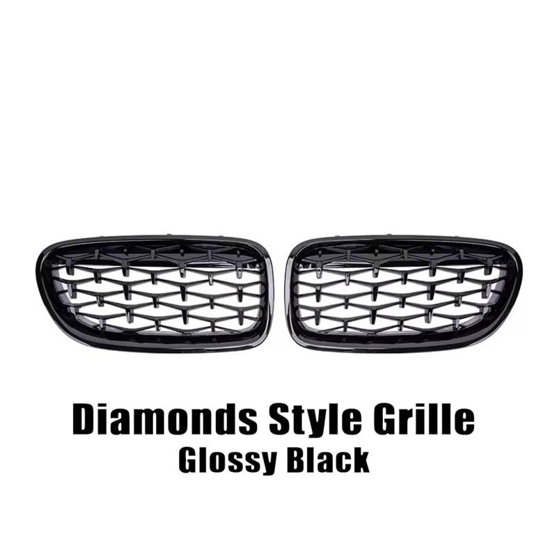 Nieren Kühlergrill All Black Double Line Style Frontstoßstangengrill Für 5er Für F10 Für F11 Für F18 2010 2011–2017 Für 528i Für 535i Diamond Style Racing Grill Kühlergrill Doppelsteg(Diamond-Glossy B von Kdbcet