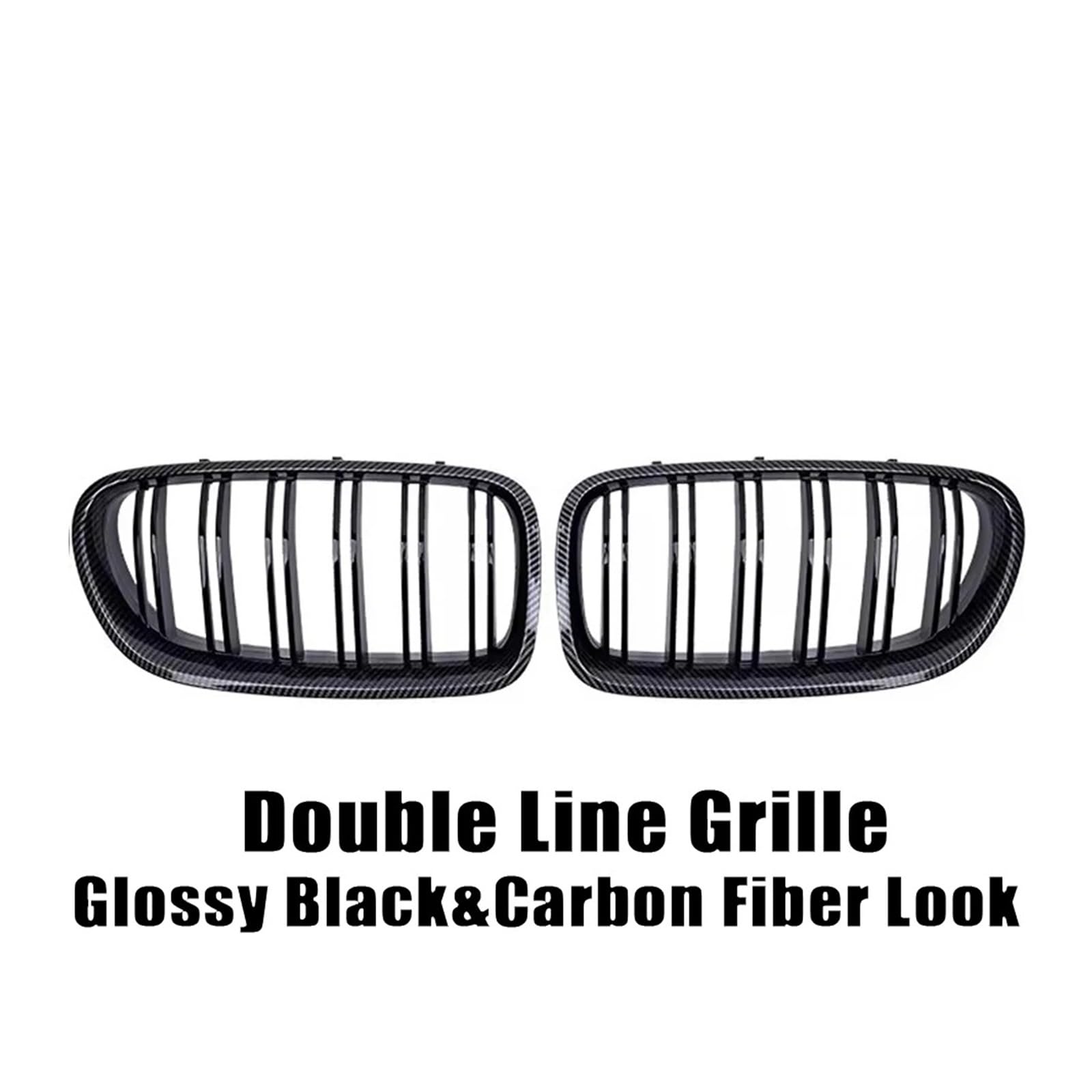 Nieren Kühlergrill All Black Double Line Style Frontstoßstangengrill Für 5er Für F10 Für F11 Für F18 2010 2011–2017 Für 528i Für 535i Diamond Style Racing Grill Kühlergrill Doppelsteg(Double-Carbon Lo von Kdbcet