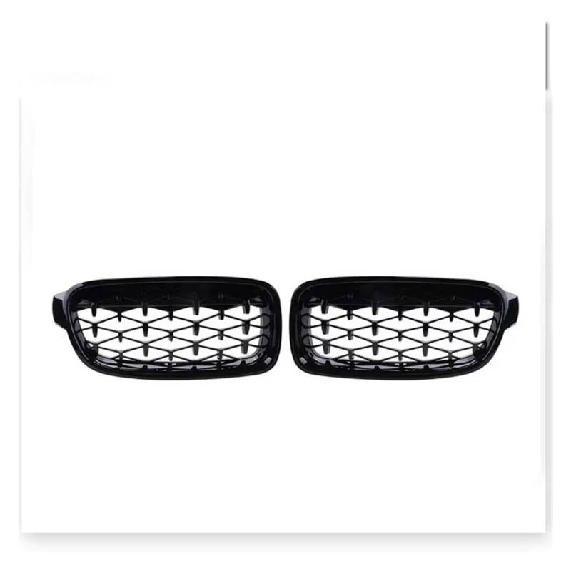 Nieren Kühlergrill Auto Front Sport Grill Nieren Gitter Grill Für 3-Serie Für F30 Für F31 Für F35 Für 320i Für 320d Für 325i 2013 2014 2015 2016 2017 2018 2019 Kühlergrill Doppelsteg(Gloss Black 3) von Kdbcet