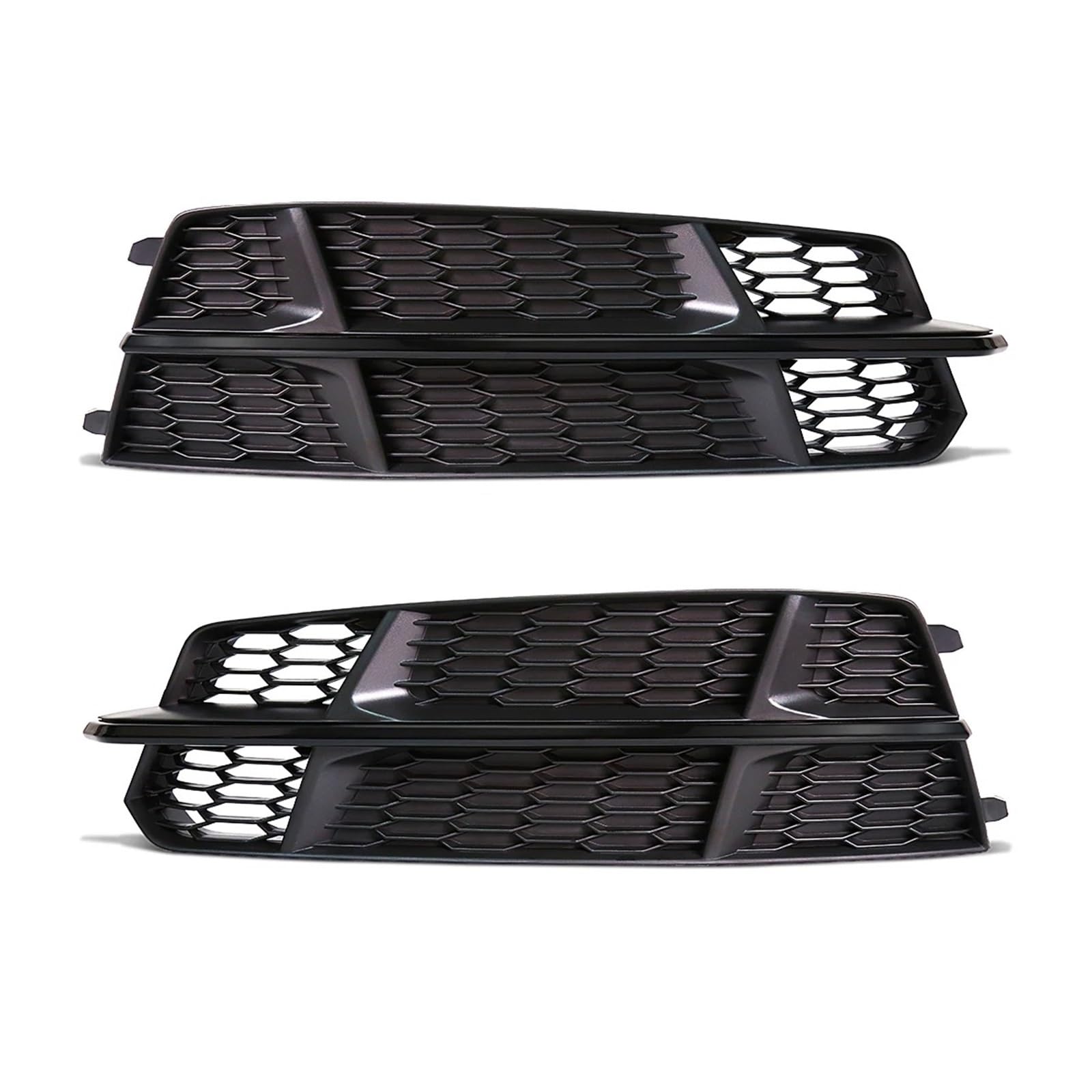 Nieren Kühlergrill Auto Front Stoßstange Licht Abdeckung Für A6 Für C7 Für A6L Für S-Linie 2015 2016 2017 2018 Nebel Lampe Honeycomb Hex Grill 4G0807681AN Kühlergrill Doppelsteg(Black Pair) von Kdbcet