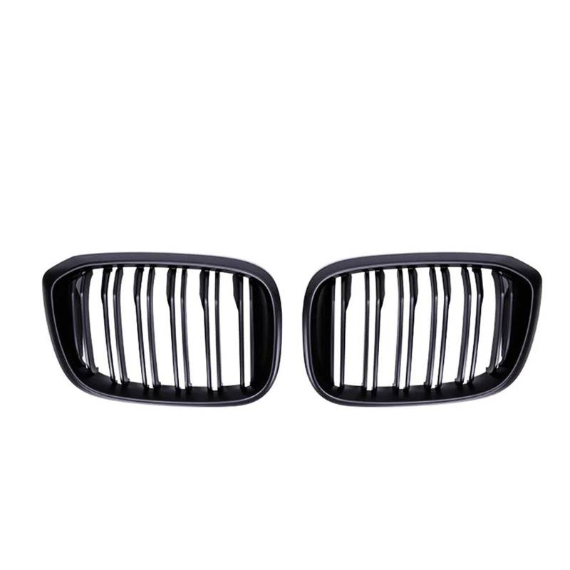 Nieren Kühlergrill Auto Fronthaube Niere Grille Glänzend Schwarz Racing Grills 2 Linie Dual Lamellen Für X3 Für X4 Für G01 Für G02 Für G08 2018 2019 2021 Kühlergrill Doppelsteg(Matt-schwarz) von Kdbcet