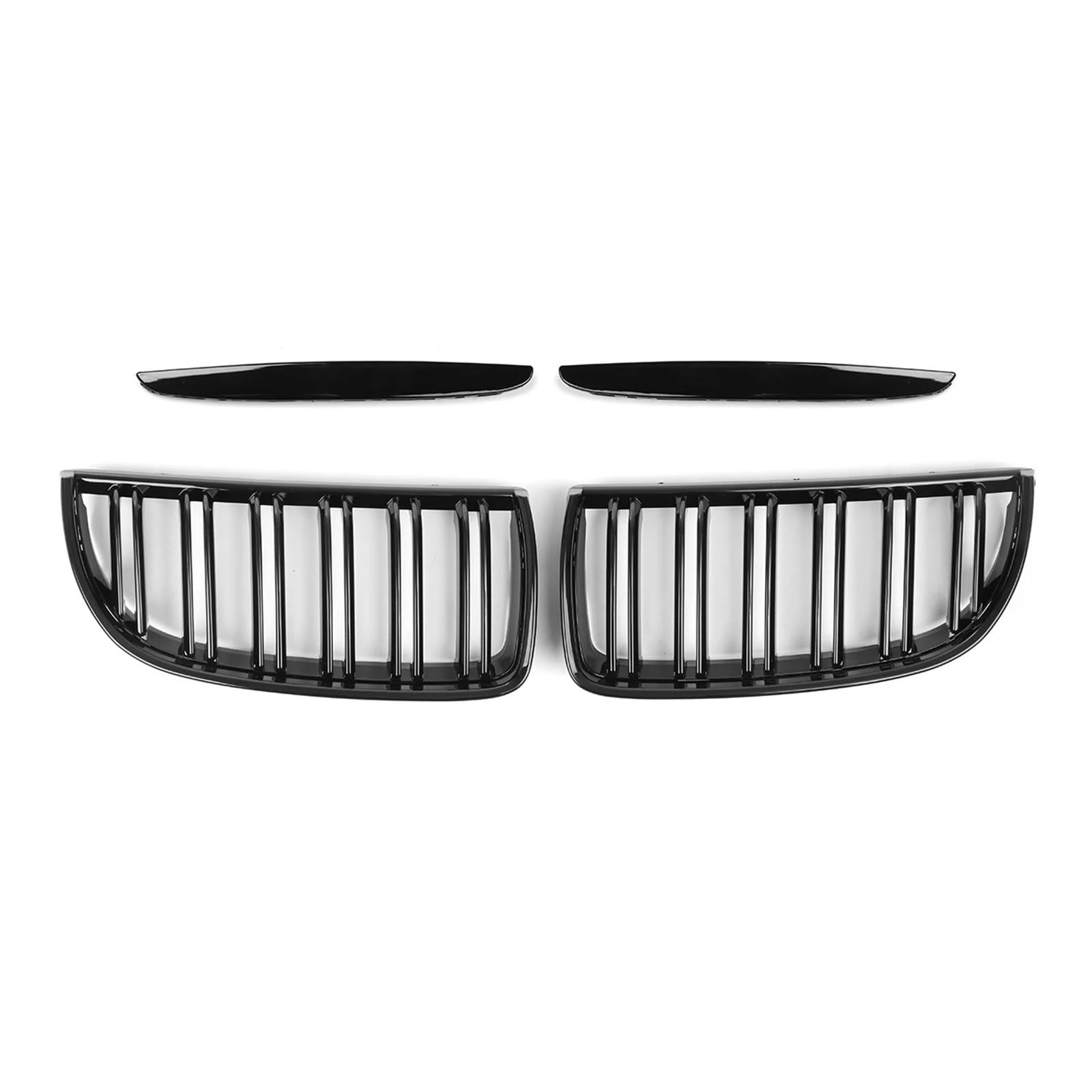 Nieren Kühlergrill Auto Grille Grill Vorne Niere Glanz Schwarz Doppel Lamellen Haube Grille Für E90 Für E91 Vor-Facelift 2005 2006 2007 2008 Racing Grills Kühlergrill Doppelsteg von Kdbcet