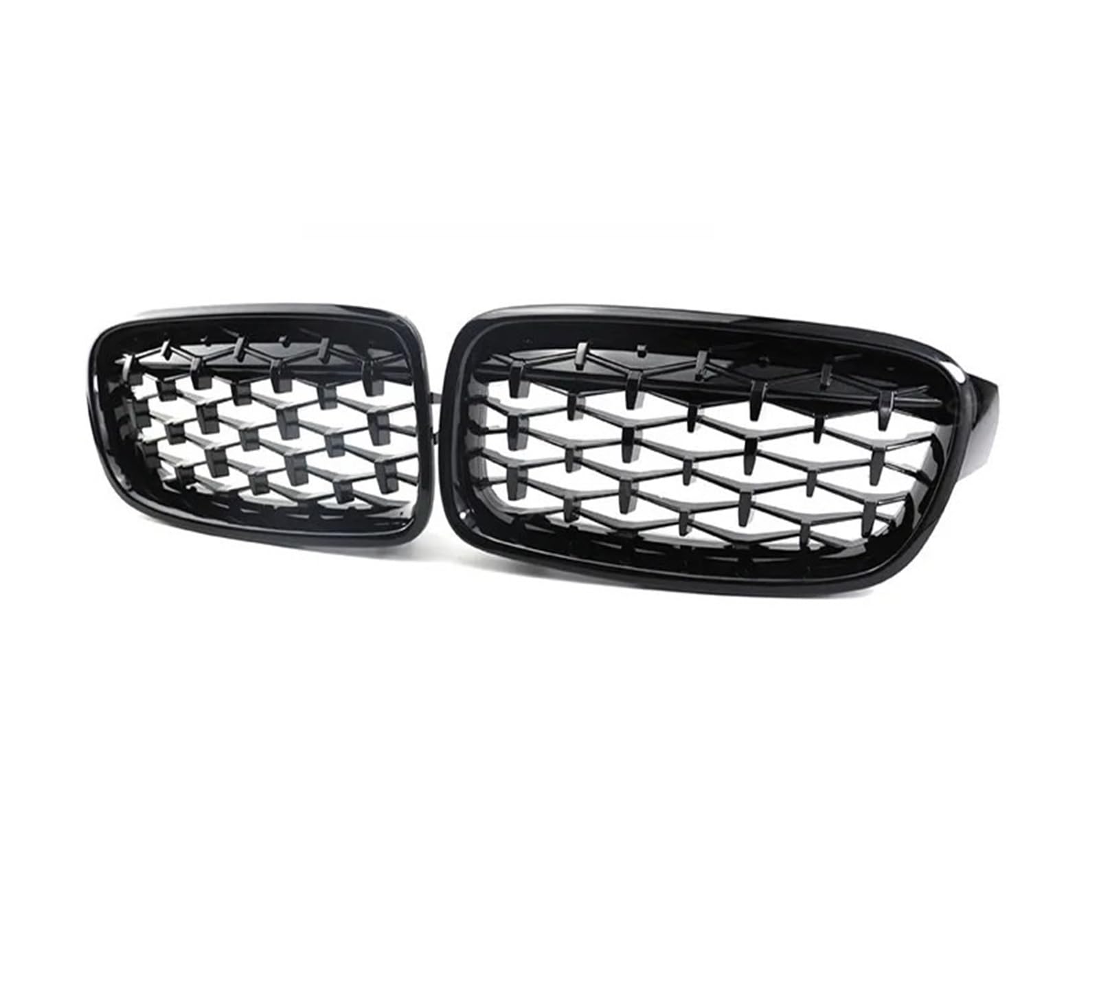 Nieren Kühlergrill Diamond Frontstoßstange Nierengrill Doppellamellen Racing Sport Grille Für 3er Serie Für F30 Für F31 Für F35 2011 2012 2013 2014-2019 Autozubehör Kühlergrill Doppelsteg(All Black) von Kdbcet