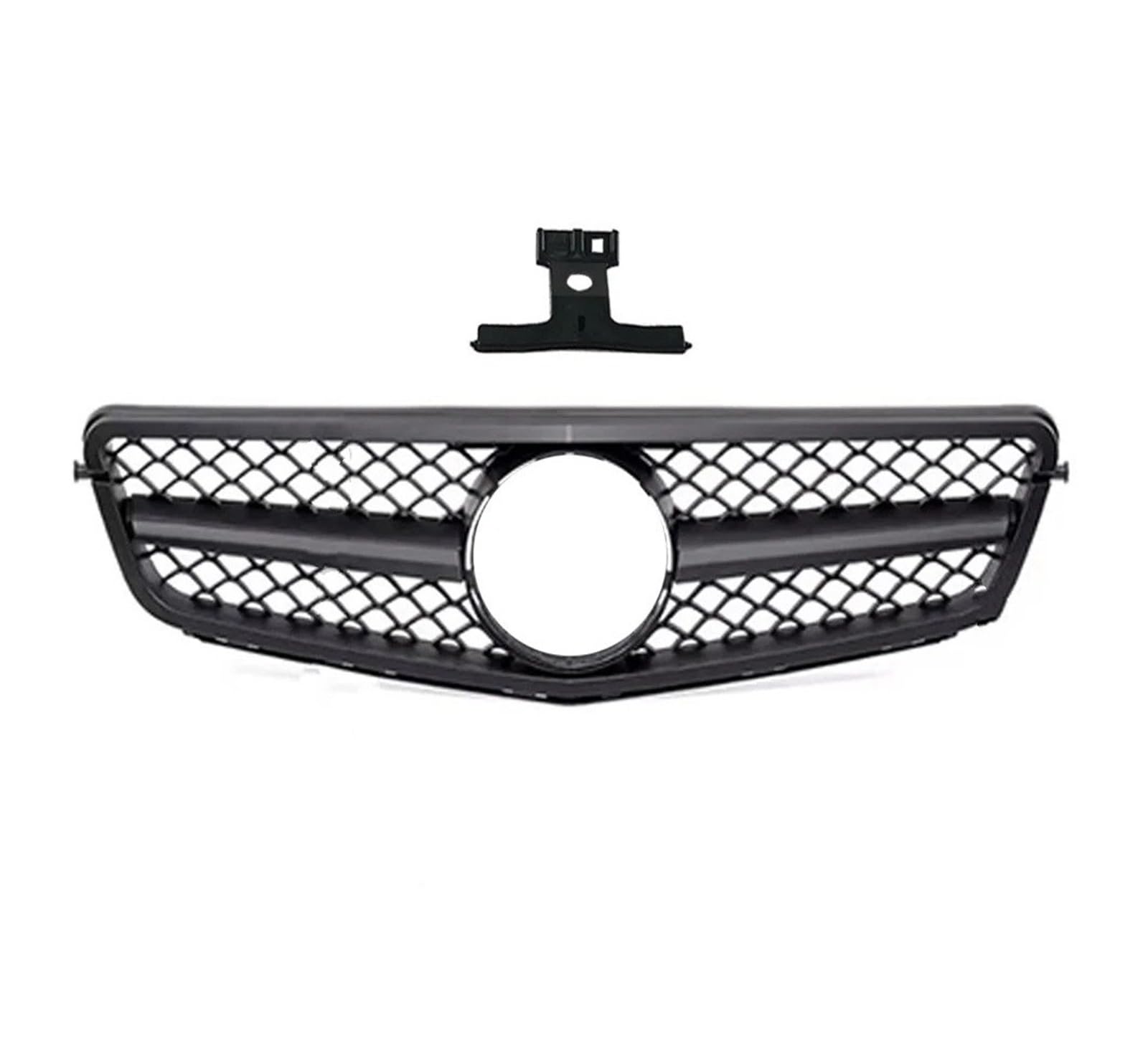 Nieren Kühlergrill Facelift Sport Front Hood Gitter Racing Stoßfänger Grill Sport Für Für Benz Für C-Klasse Für W204 Für C43 2007-2014 Kühlergrill Doppelsteg(Matt-schwarz) von Kdbcet