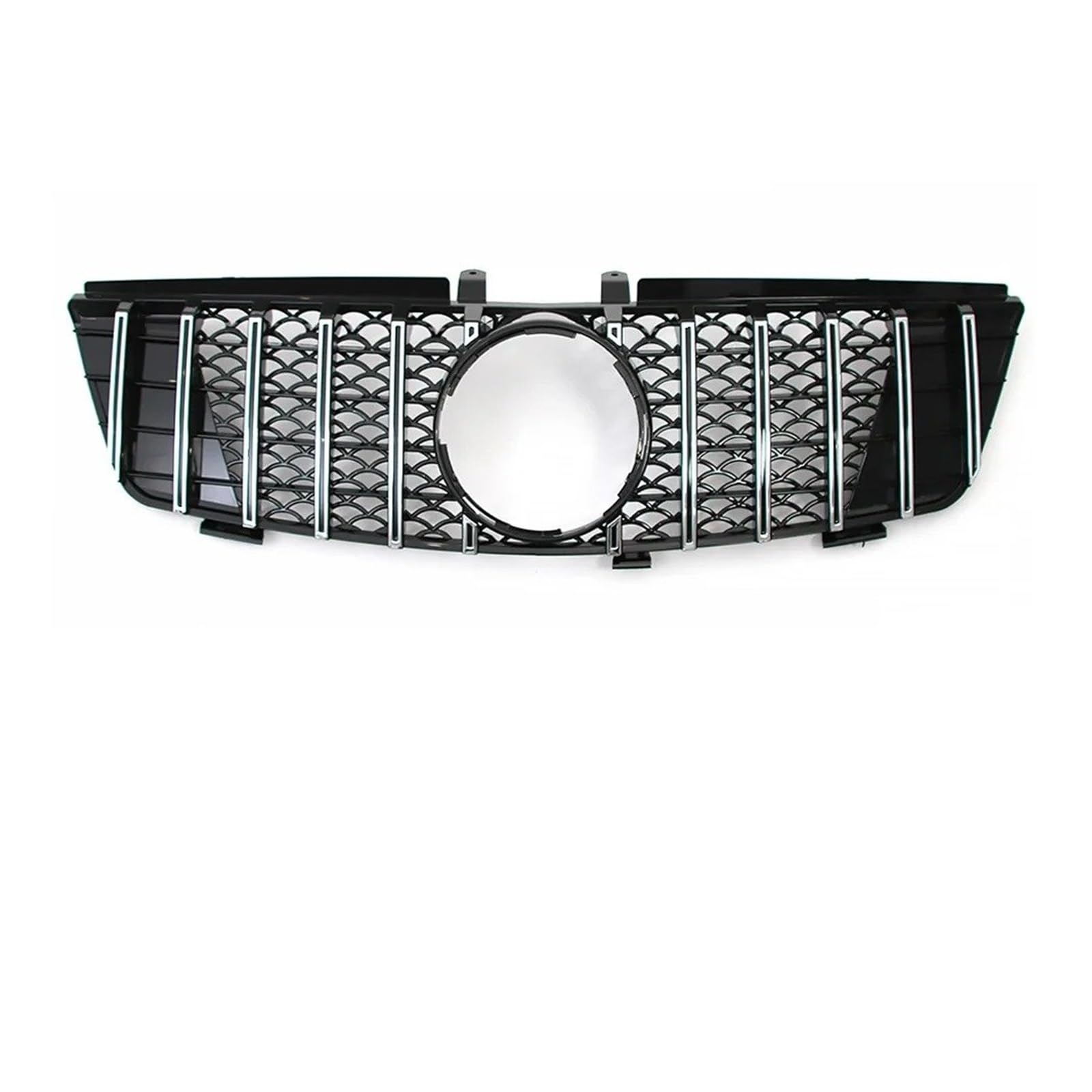 Nieren Kühlergrill Front Racing Grille Front Stoßstange Grille Für Für Benz Für ML-Klasse Für W164 2005 2006 2007 2008 Für ML320 Für ML350 Für ML500 Kühlergrill Doppelsteg(GT-Chrome Silver) von Kdbcet