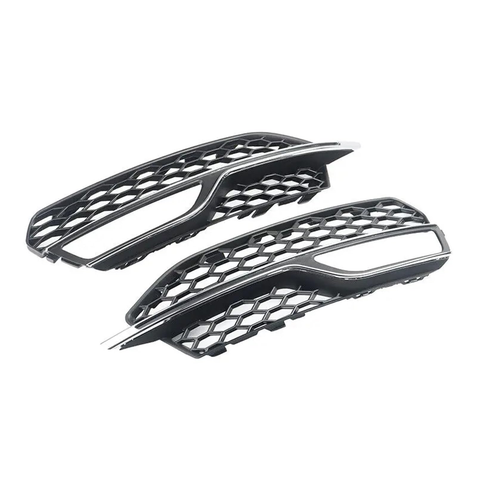 Nieren Kühlergrill Front Stoßstange Nebel Licht Gitter Mesh Honeycomb Hex Links Rechts Für A3 Für S-Linie Für S3 2013 2014 2015 2016 8V3807681G 8V3807682G Kühlergrill Doppelsteg(Chrom) von Kdbcet