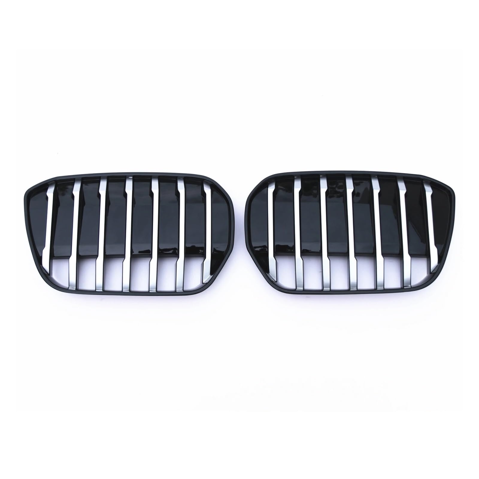 Nieren Kühlergrill Front Stoßstange Niere Grill Für G08 Für IX3 2020 2021 2022 2023 Für M Stil Glanz Luft Einlass Grille Auto Racing Gitter Körper Kit Kühlergrill Doppelsteg(Silber) von Kdbcet