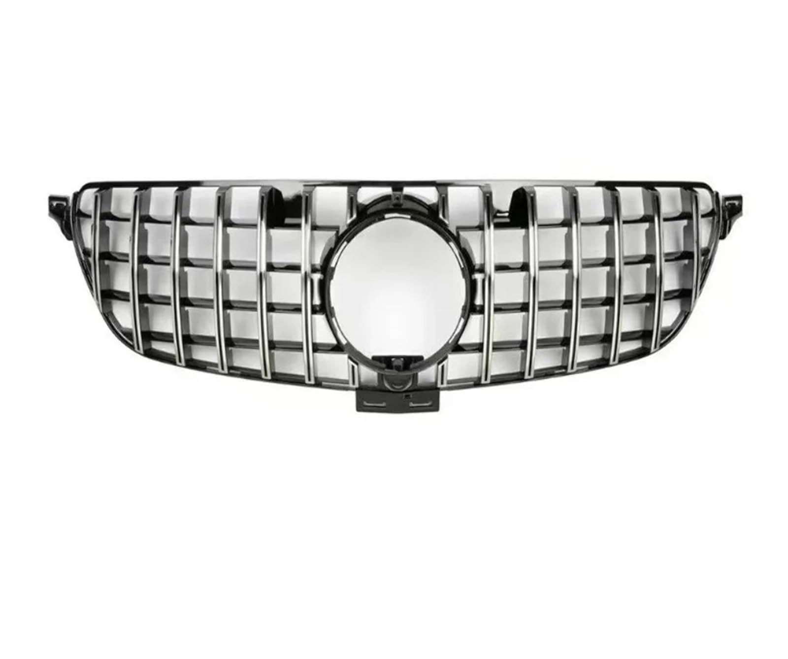 Nieren Kühlergrill Frontgrill Grill Für Für Benz Für GLE Klasse Für W166 2015-2019 Für GLE 350 500 320 400 300 Silber Schwarz Stoßstange Haube Mesh Kühlergrill Doppelsteg(Silber) von Kdbcet