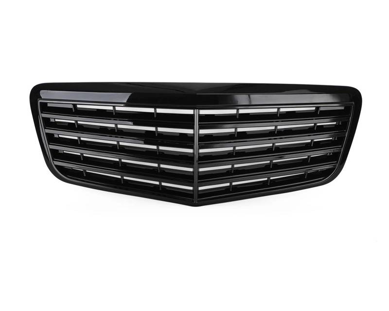 Nieren Kühlergrill Frontgrill Mitte Haube Grille Stoßstange Fit Für Für Benz Für W211 Für E350 500 2007 2008 2009 Für AMG Glänzend Schwarz Auto Zubehör Kühlergrill Doppelsteg von Kdbcet