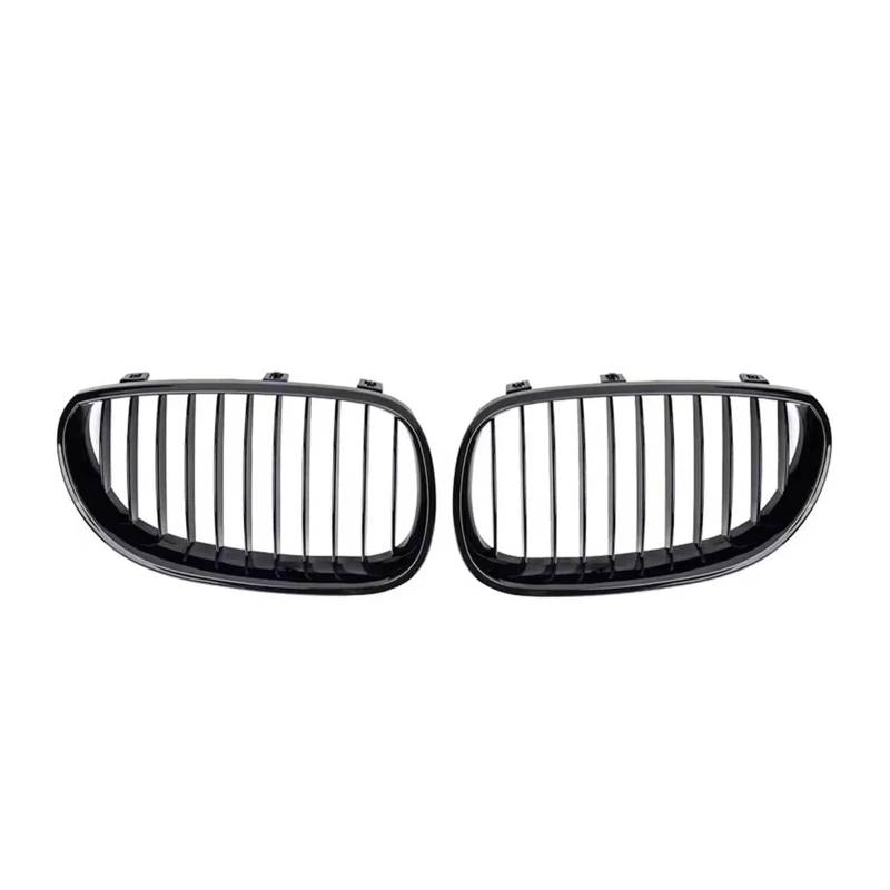 Nieren Kühlergrill Frontstoßstange Chrom-Diamanten-Stil Für 5er Für E60 Für E61 Für M5 Für 325i 2004 2005 2006 2007 2008 2009 Lamellengitter Im Single-Line-Stil Kühlergrill Doppelsteg(Single-Glossy Bl von Kdbcet