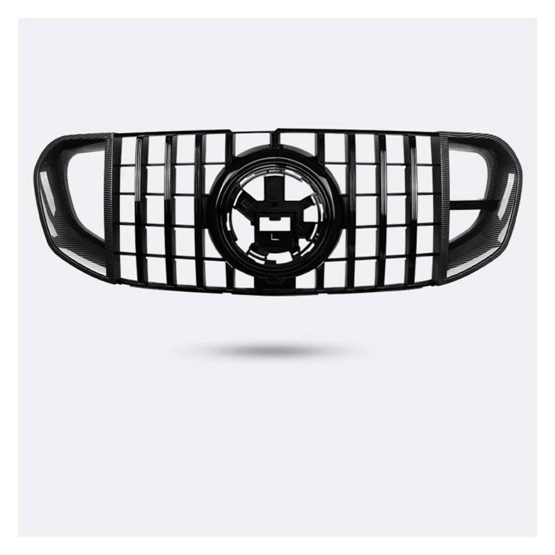 Nieren Kühlergrill Frontstoßstange Grille Haube Grill Für Für Benz Für X167 Für GLS-Klasse 2020 2021 2022 Für GLS450 Für GLS580 Für Stil Racing Grille Kühlergrill Doppelsteg(Black and Carbon) von Kdbcet