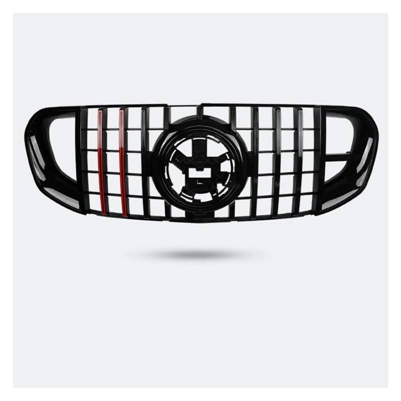 Nieren Kühlergrill Frontstoßstange Grille Haube Grill Für Für Benz Für X167 Für GLS-Klasse 2020 2021 2022 Für GLS450 Für GLS580 Für Stil Racing Grille Kühlergrill Doppelsteg(Red and Black) von Kdbcet