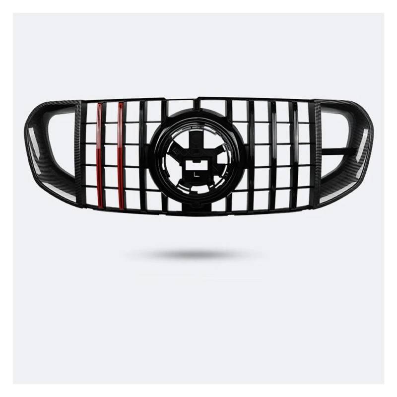 Nieren Kühlergrill Frontstoßstange Grille Haube Grill Für Für Benz Für X167 Für GLS-Klasse 2020 2021 2022 Für GLS450 Für GLS580 Für Stil Racing Grille Kühlergrill Doppelsteg(Red and Carbon) von Kdbcet