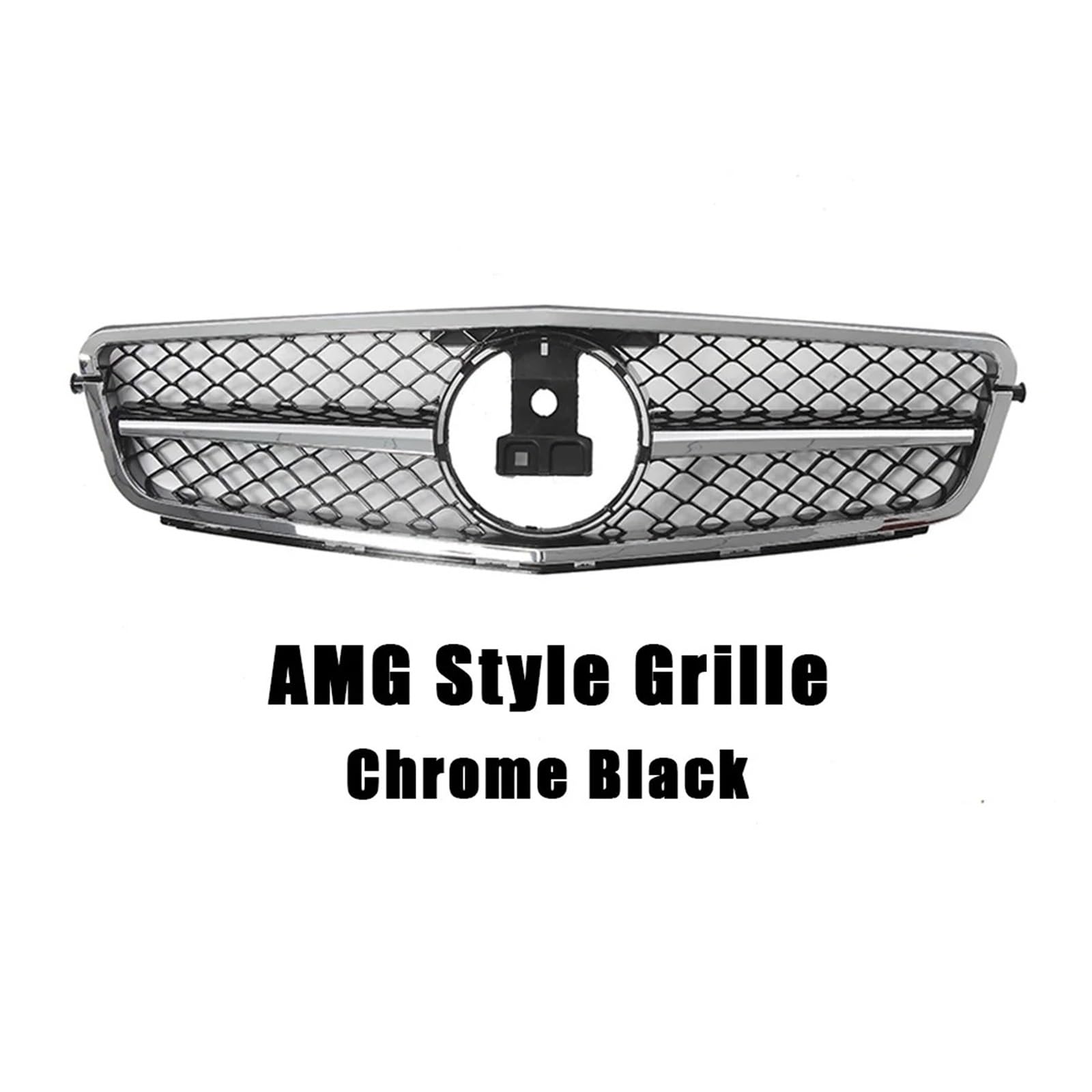 Nieren Kühlergrill Frontstoßstangengrill Für Für Benz Für C-Klasse Für W204 2008 2009 2010 2011 2012 2013 2014 Für W204 Für C180 Für C200 Für C250 Für C300 Kühlergrill Doppelsteg(AMG-Chrome Black) von Kdbcet