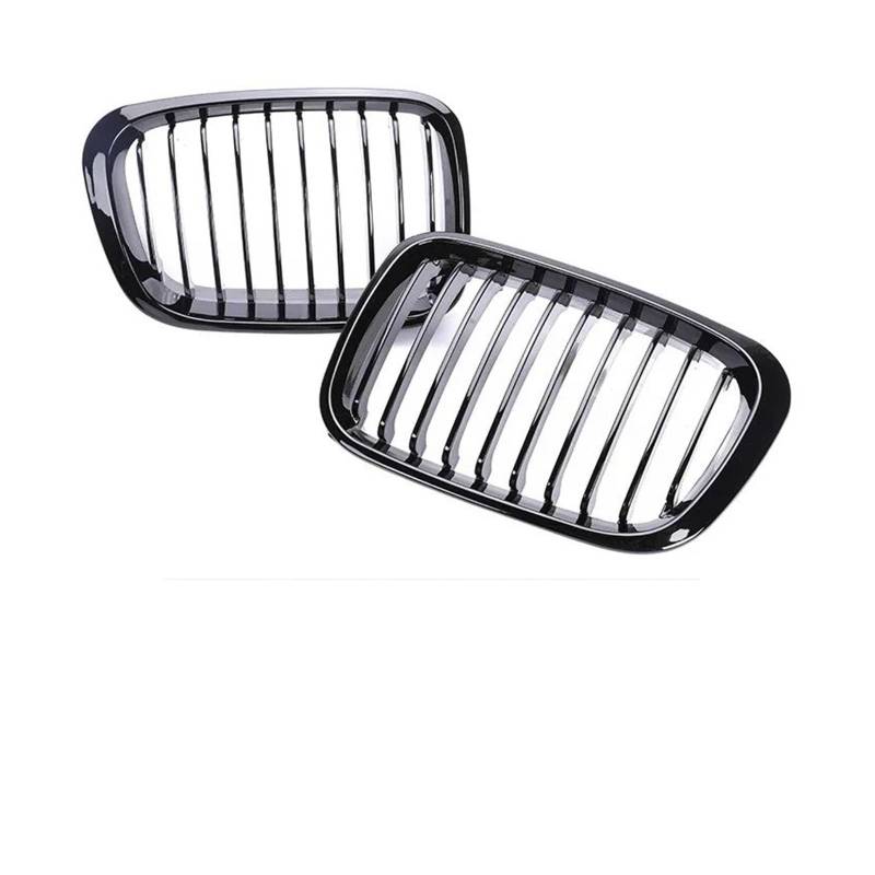 Nieren Kühlergrill Für 3-Serie Für E46 Grill 1998 1999 2000 2001 2/4 Türen Auto Front Niere Grill Für 318i Für 320i Für 325i Für 330i Racing Grille Zubehör Kühlergrill Doppelsteg(4 Single Gloss Black) von Kdbcet