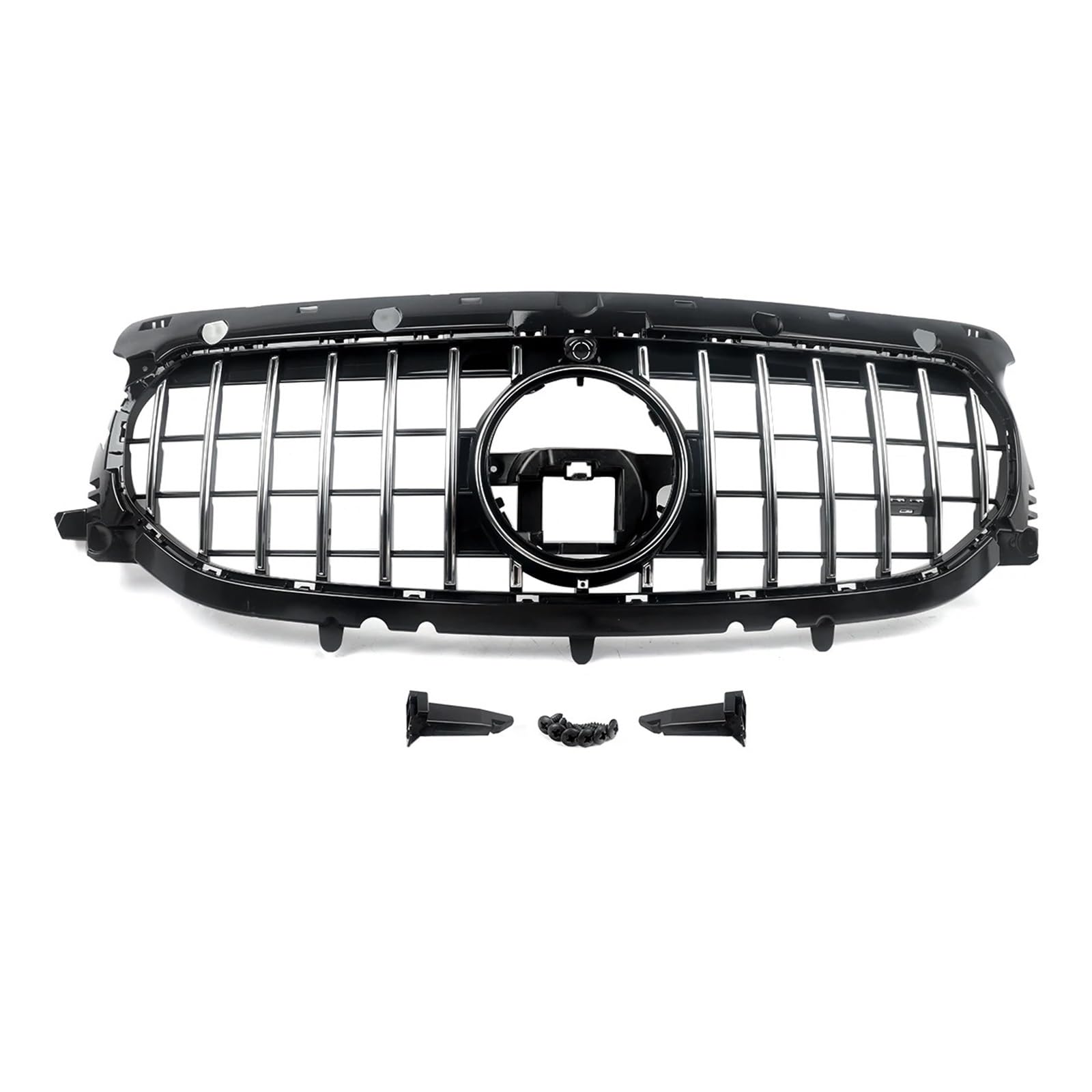 Nieren Kühlergrill Für Für Benz Für GLA-Klasse Für H247 2020 2021 2022 2023 Frontschürze Grille Chrom Schwarz Auto Zubehör Werkzeuge Kühlergrill Doppelsteg von Kdbcet