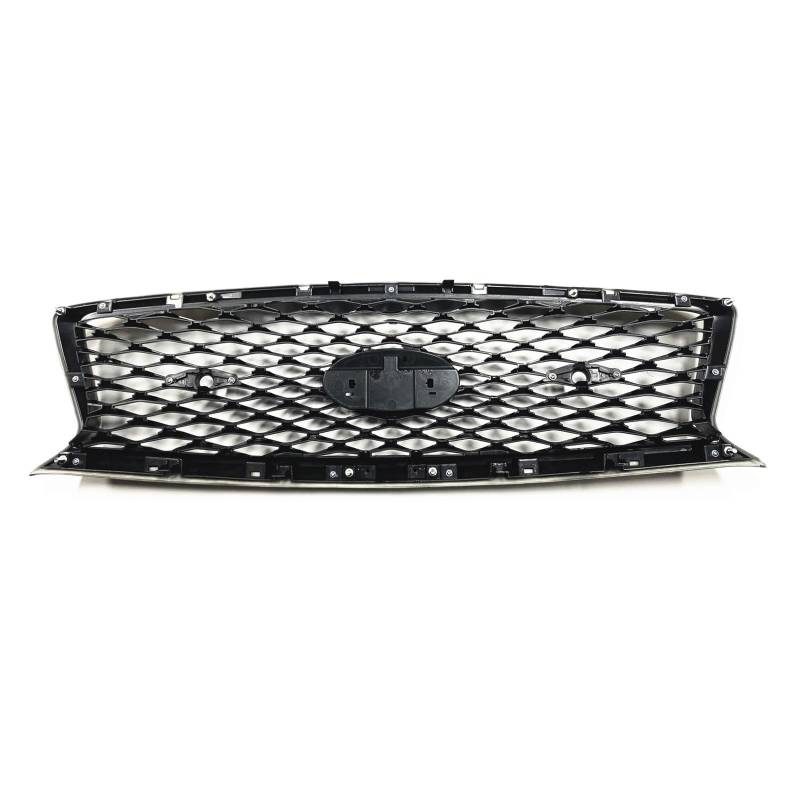 Nieren Kühlergrill Für Infiniti Für Q50 Für Q50S 2018-2023 Alle Modelle Frontgrill Racing Grill Wabenstil Glanz Schwarz Obere Stoßstange Haube Mesh Grid Kit Kühlergrill Doppelsteg von Kdbcet