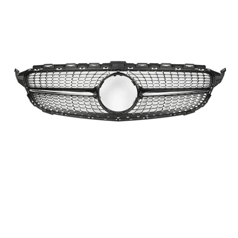 Nieren Kühlergrill Für Mercedez Für Benz Für W205 2014 2015 2016 2017 2018 Für C180 Für C200 Für C250 Diamant Front Einlass Grille Kühler Grill Mittleren Mesh Kühlergrill Doppelsteg(Black2) von Kdbcet