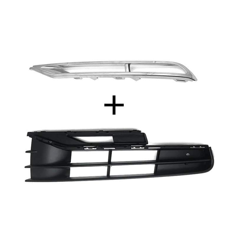 Nieren Kühlergrill Für VW Für Phaeton 2011 2012 2013 Links Rechts Auto Front Stoßstange Nebel Licht Gitter Nebel Lampe Rahmen Grill Gitter 3D0853665J 3D0853666J Kühlergrill Doppelsteg(Left with Silver von Kdbcet