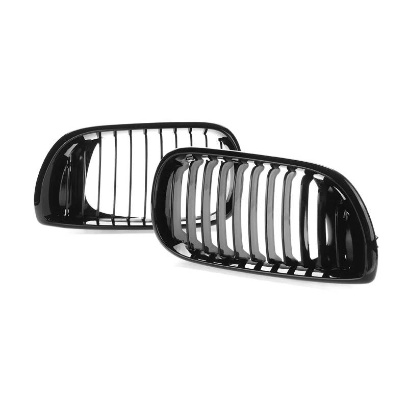 Nieren Kühlergrill Glänzend Schwarzer Vorderer Nierengrill Für 3er-Serie Für E46 Für 320i Für 325i Für 328i 4-türige Limousine 2002–2005 Racing Grills Ersatzgrill Kühlergrill Doppelsteg von Kdbcet