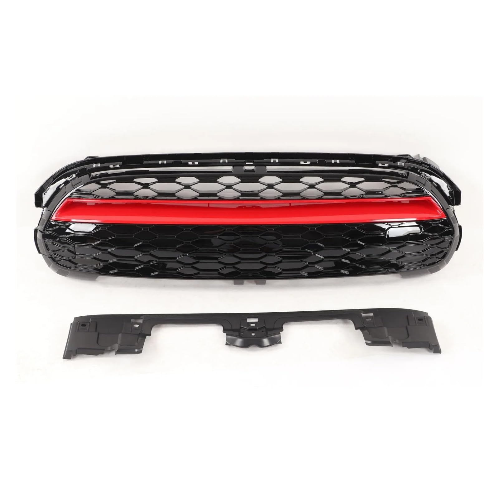 Nieren Kühlergrill Haubengrill Glänzend Schwarz Frontstoßstange Oben Für GP3-Grill-Kits Für Mini Für F55 Für F56 Für F57 Für Cooper S Für JCW Für GP 2014 2015 2016–2021 Kühlergrill Doppelsteg von Kdbcet