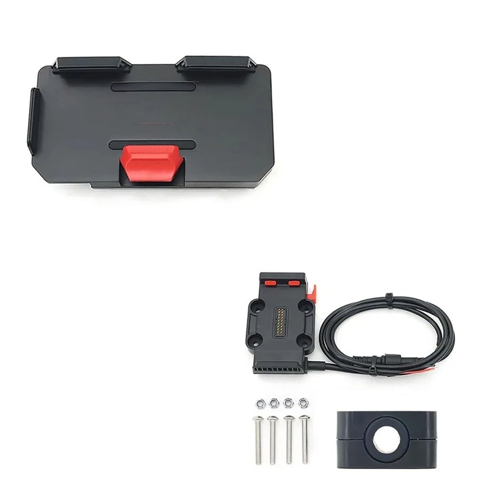 Telefon GPS Halter Motorrad GPS Telefon Halter USB & Drahtlose Ladegerät Navigation Halterung Halterung Ständer FÜR Benelli FÜR TRK702 TRK 702 X TRK702X 2022- Motorrad Telefon Ständer(12mm - Base -Cha von Kdbcet