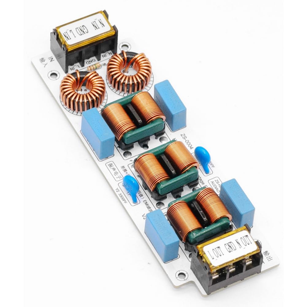 Kdouehg 6A -Filter 4-Stufiger Unterdrücker Elektromagnetischer Störungen Common Power EMC Audioverstärker-Reiniger Langlebig Ohne Gehäuse von Kdouehg