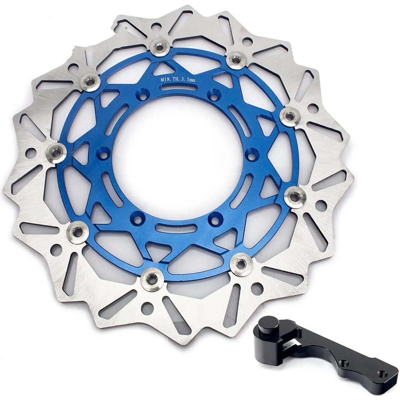 Motorrad Bremsscheibe Für Suzuki Für DRZ400SM Für DRZ 400 SM Für SuperMotard 2005-2009 320mm Vorne Disc Bremsscheibe Rotor Halterung Set Bremsscheiben(Blue Disc Bracket) von KeYJeY