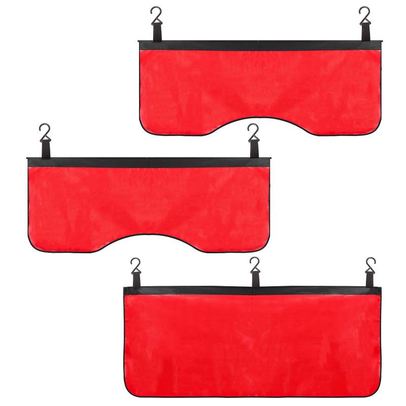 Keadic 3Pcs Automobil Magnetische Kotflügelabdeckung mit Haken, Mikrofaser Leder Schutz Greifer Front/Links/Rechts Matte Pad für Autoreparaturarbeiten (Rot) von Keadic