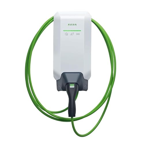 Keba KeContact P40 131.112 Wallbox | 11 kW | 6m Typ 2 Kabel | RFID | integrierter Energiezähler | LAN/WLAN/Bluetooth | FI Typ A | DC-Schutz | Weiß | Ladestation für Elektro-/Hybrid-Auto von Keba