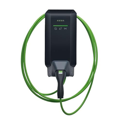 Keba KeContact P40 131.736 Wallbox | 11 kW | 6m Typ 2 Kabel | RFID | integrierter Energiezähler | LAN/WLAN/Bluetooth | FI Typ A | DC-Schutz | Schwarz | Ladestation für Elektro-/Hybrid-Auto von Keba