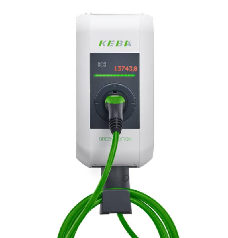 Keba Wallbox | KeContact P30 c-Series | EN Typ 2 Kabel (6 Meter) | 22kW| RFID | Co2-neutrale Ladestation für Elektro-/Hybrid-Auto | Ungeeicht von Keba