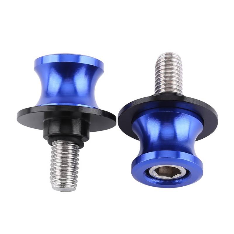 2 Stück Motorrad-Schwingenspule, Hochfeste 10-mm-Motorrad-CNC-Heckständer-Schwingenspulenschieber, Ständer-Schwingenspulen (BLUE) von Keenso