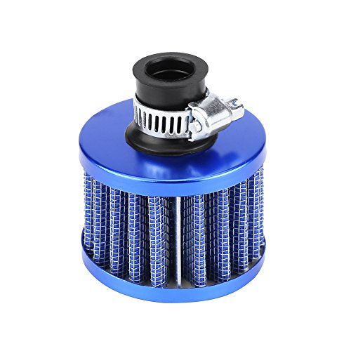 Auto Pilz Luftfilter, 12-mm Universal Luftfilter Auto Luftansaugfilter für Roller Atv Dirt Pit Bike Motorrad Kurbelgehäuse Vent Abdeckung Entlüftung（blau） Interieur & Exterieur Tuning von Keenso