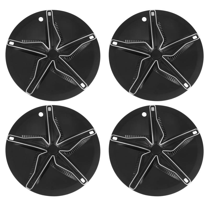 Auto-Radkappen, Radnabenkappe, 4 Stück, Radnabenkappe, Seestern-Stil, Vollständig Umwickelte Radabdeckung, Radkappen, Ersatz für 19-Zoll-Nabe 2021–2024 (Silber-Schwarz-Kombination) von Keenso