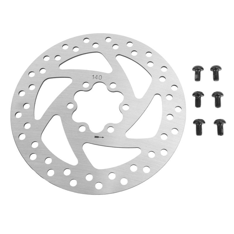 Bremsscheibe für Elektroroller, 6 Löcher, 140 Mm Durchmesser, Metallbremsscheibe, Effizientes Bremsen und Wärmeableitung für Sealup-Elektroroller von Keenso