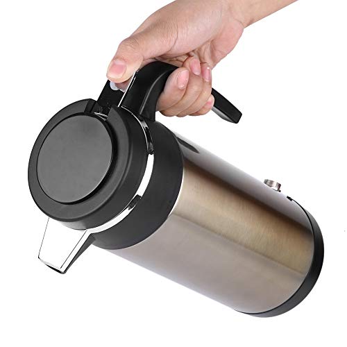 Keenso 1200ml Wasserkocher Thermos Edelstahl Elektrokessel Reisen Heizung Trinkbecher Tasse Wasserkocher Auto Kaffeetasse Heizung mit Zigarettenanzünder(12V) Kfz-Geräte von Keenso