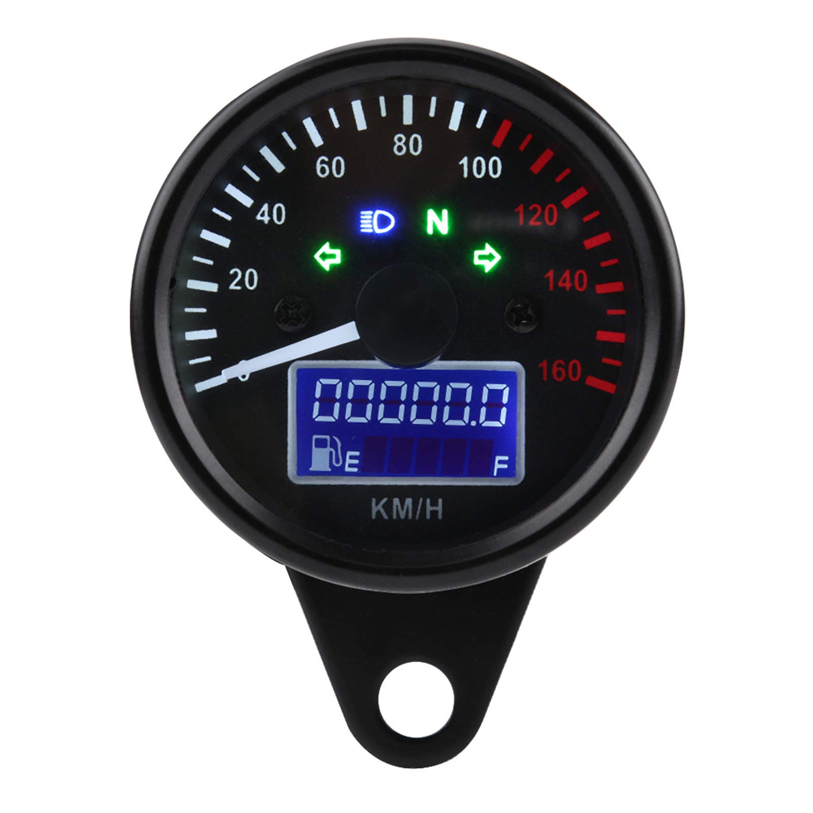 Keenso 160KMH DC12V Motorrad Tachometer Universal Kunststoff Digital Motorrad Tachometer LED lCD KMH Motorrad Tachometer Geschwindigkeitsmesser von Keenso