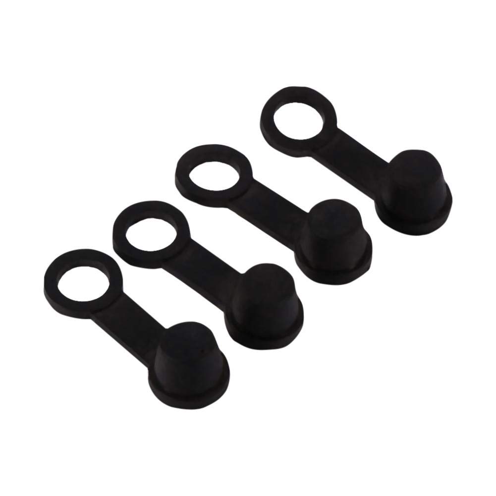 Keenso 8mm 4pcs Bremsbelüftungsnippelkappen, 8mm schwarze Gummi-Bremsbelüftungsnippel-Fettkappe Staubschutzkappe Auto-tuning von Keenso