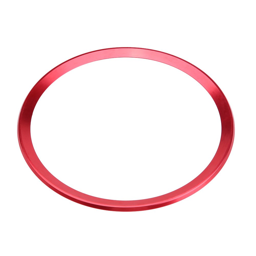 Keenso Auto Lenkrad Ring, Auto Lenkrad Emblem Ringe Aluminiumlegierung Lenkrad Ring Verkleidung mit Selbstklebendem Band Ersatz für A1 A3 A4 A5 A6 Q3 Q5 (Rot) von Keenso