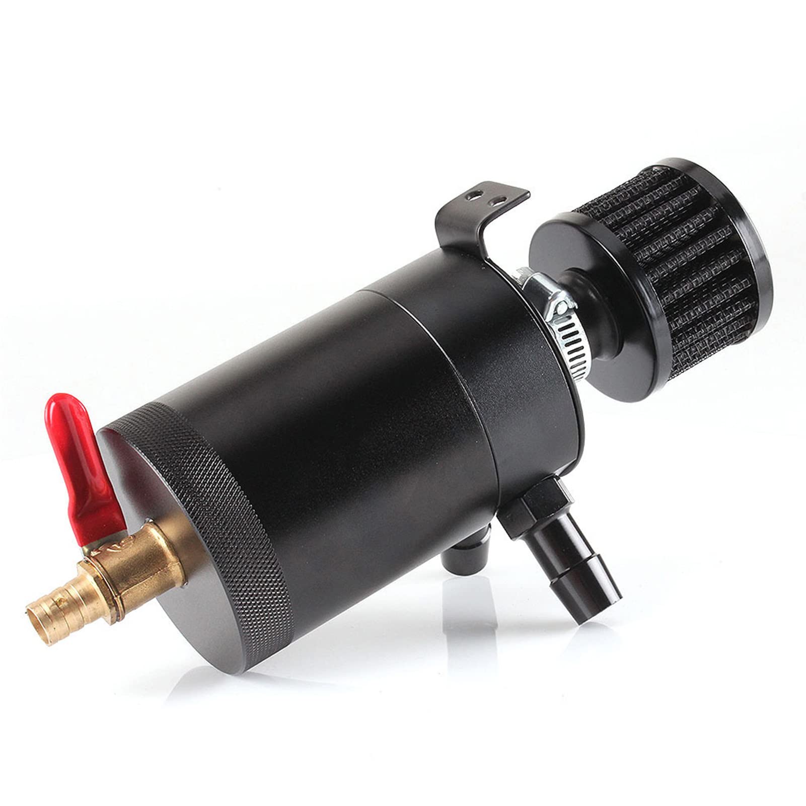 Keenso Auto-Ölbehälter, Universal Oil Catch Can 2-Port-Reservetank mit Ablassventil, Entlüfter, Fassungsvermögen von 5 Unzen Motor-Systeme von Keenso