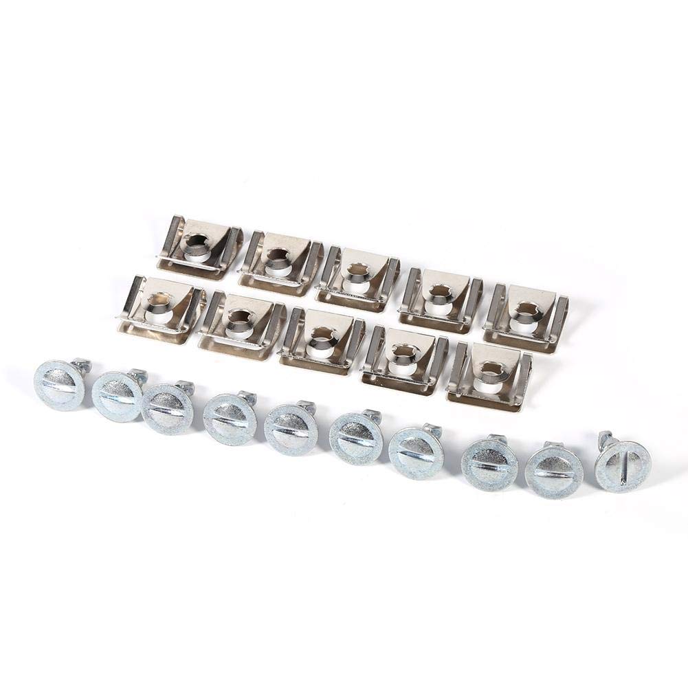 Keenso Auto Unterbodenschutz Schrauben, 10 Set Auto Motor Schraube Motor Unterboden Clips Kit 10 Clips+10 Schrauben für 1995-2001 1997-2005 von Keenso